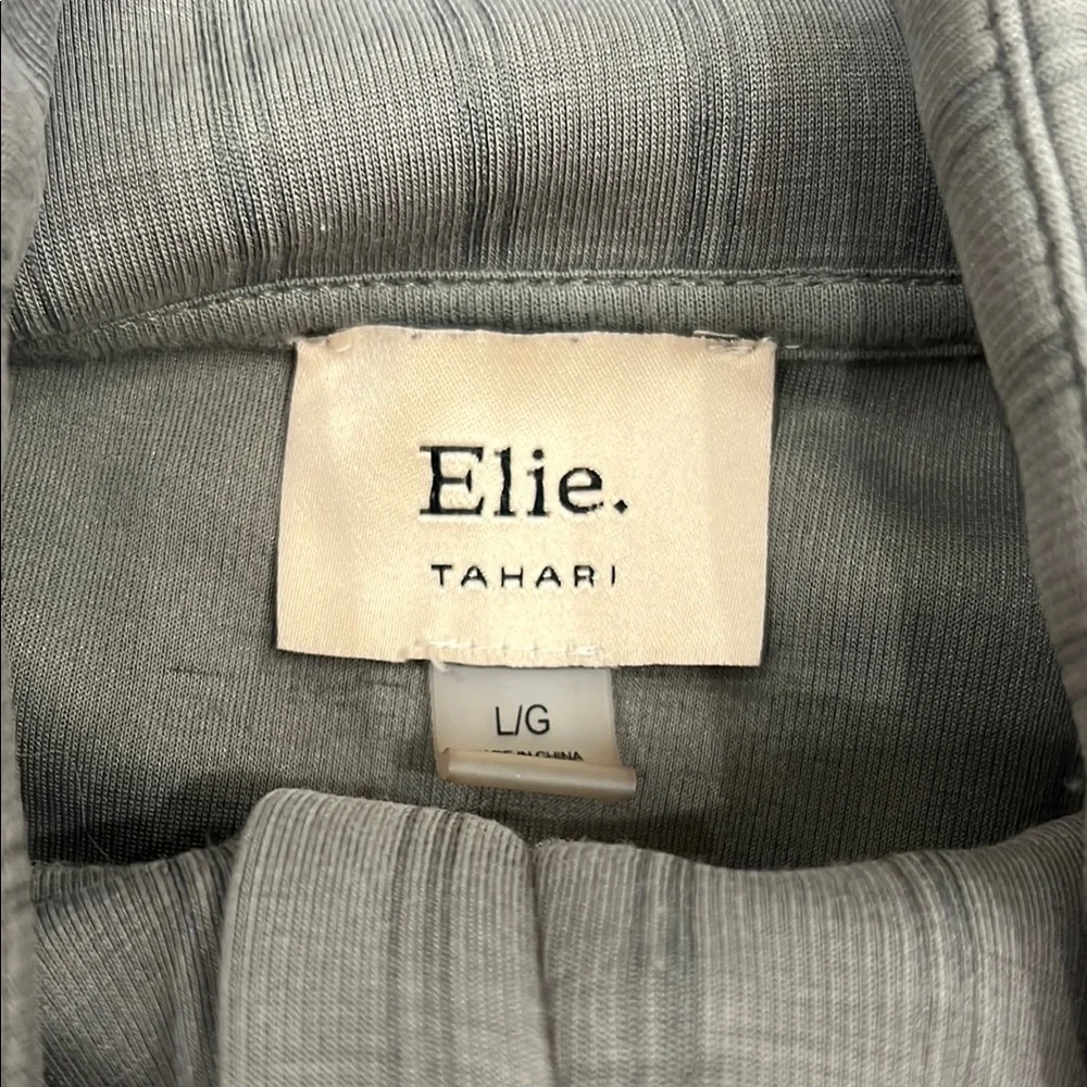 Elie Tahari Gray Cowl Neck Sweater and matching pants Set gray green size Large